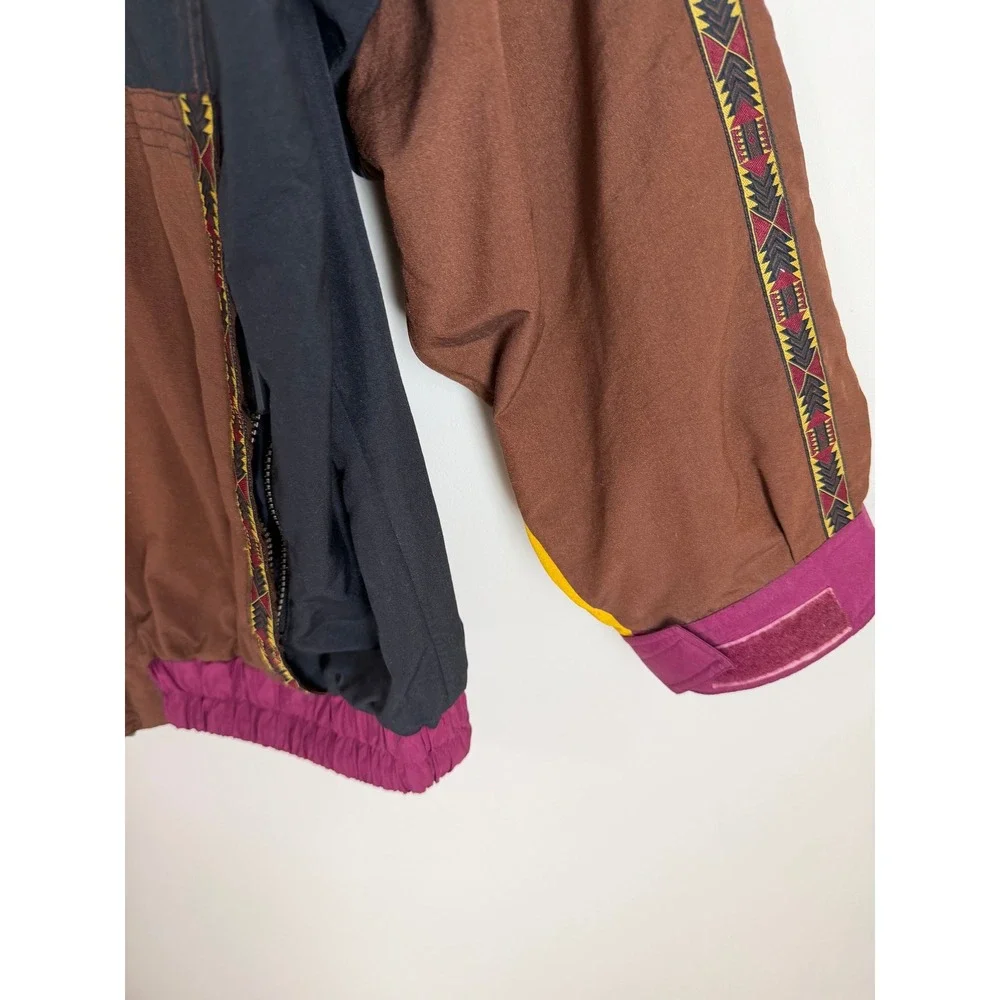 Vtg North Face Extreme Gear Jacket Mens L Brown Colorblock Aztec Southwestern